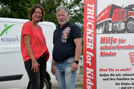 Erls der ecopark-Tombola fr Verein Trucker for Kids