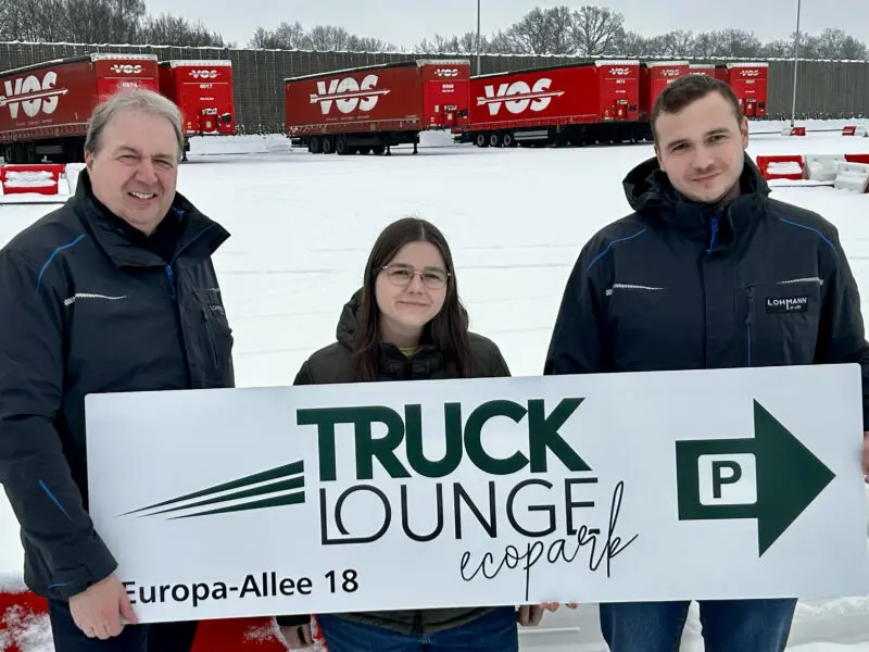 Truck Lounge mit 73 Lkw-Plätzen und passendem Service im ecopark